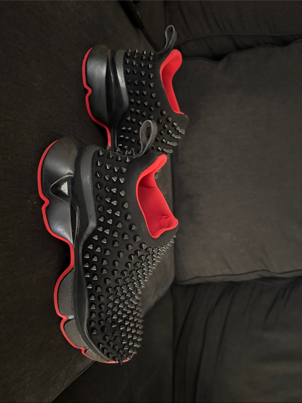 Christian Louboutin Woman SZ 36 Black Sneakers with Red Interior and Sole
